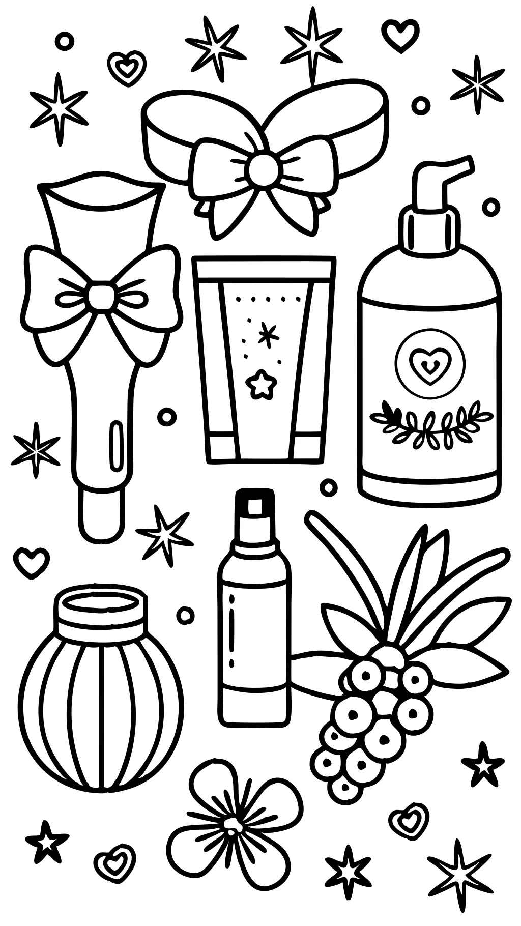 preppy coloring pages skincare